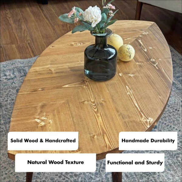 Citrovita Solid Wood Drop Leaf Coffee Table – Modern Folding Design - Image 2