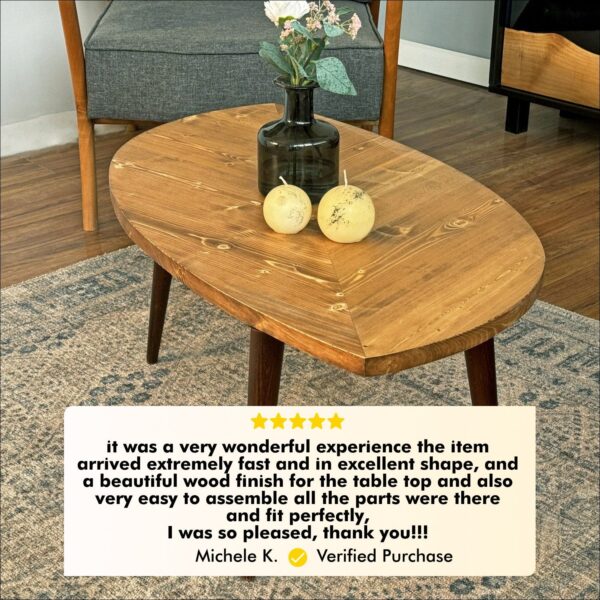 Citrovita Solid Wood Drop Leaf Coffee Table – Modern Folding Design - Image 3