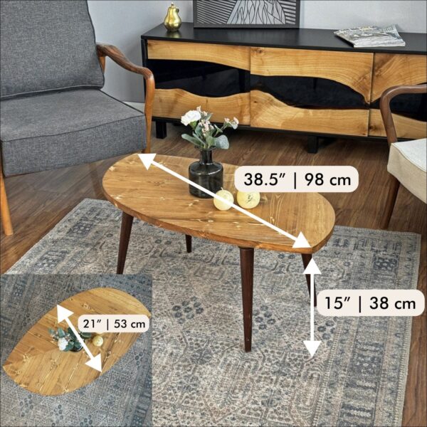 Citrovita Solid Wood Drop Leaf Coffee Table – Modern Folding Design - Image 5