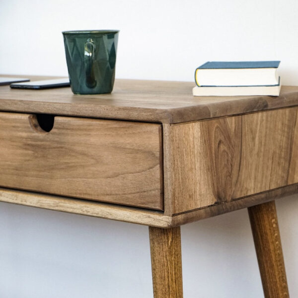 Citrovita Small Walnut Desk – Solid Wood Workspace for Bedroom & Compact Areas - Image 4
