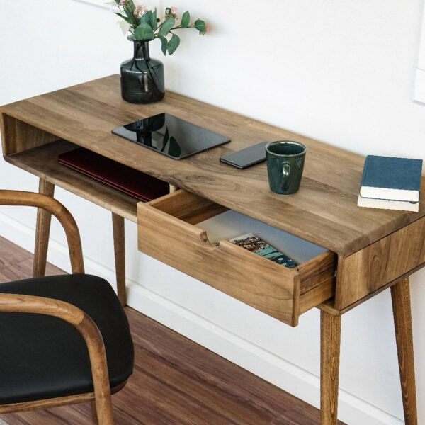 Citrovita Small Walnut Desk – Solid Wood Workspace for Bedroom & Compact Areas - Image 7
