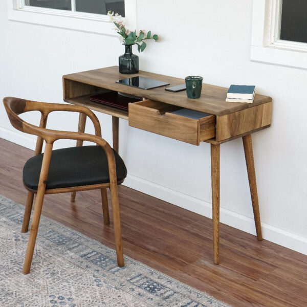 Citrovita Small Walnut Desk – Solid Wood Workspace for Bedroom & Compact Areas - Image 8