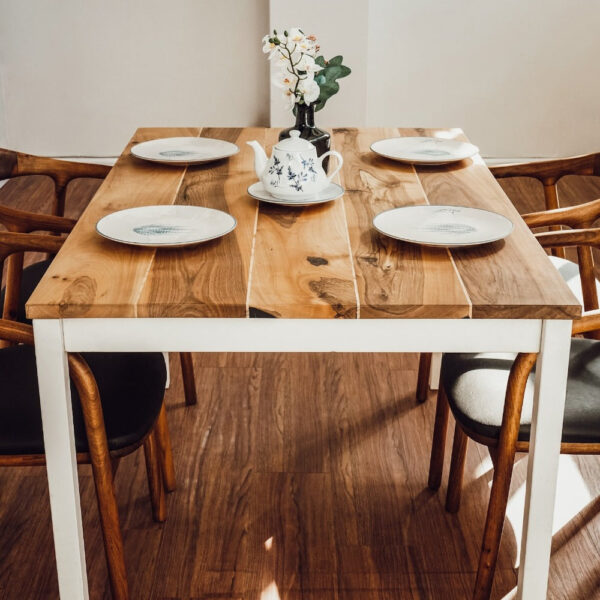 Citrovita Rustic Farmhouse Dining Table – Solid Wood Rectangular Kitchen Table - Image 2